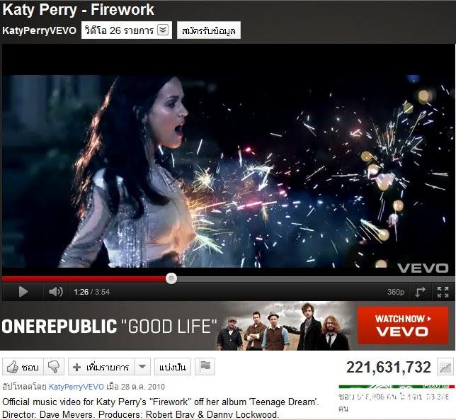 อันดับที่ 13 Katy Perry - Firework