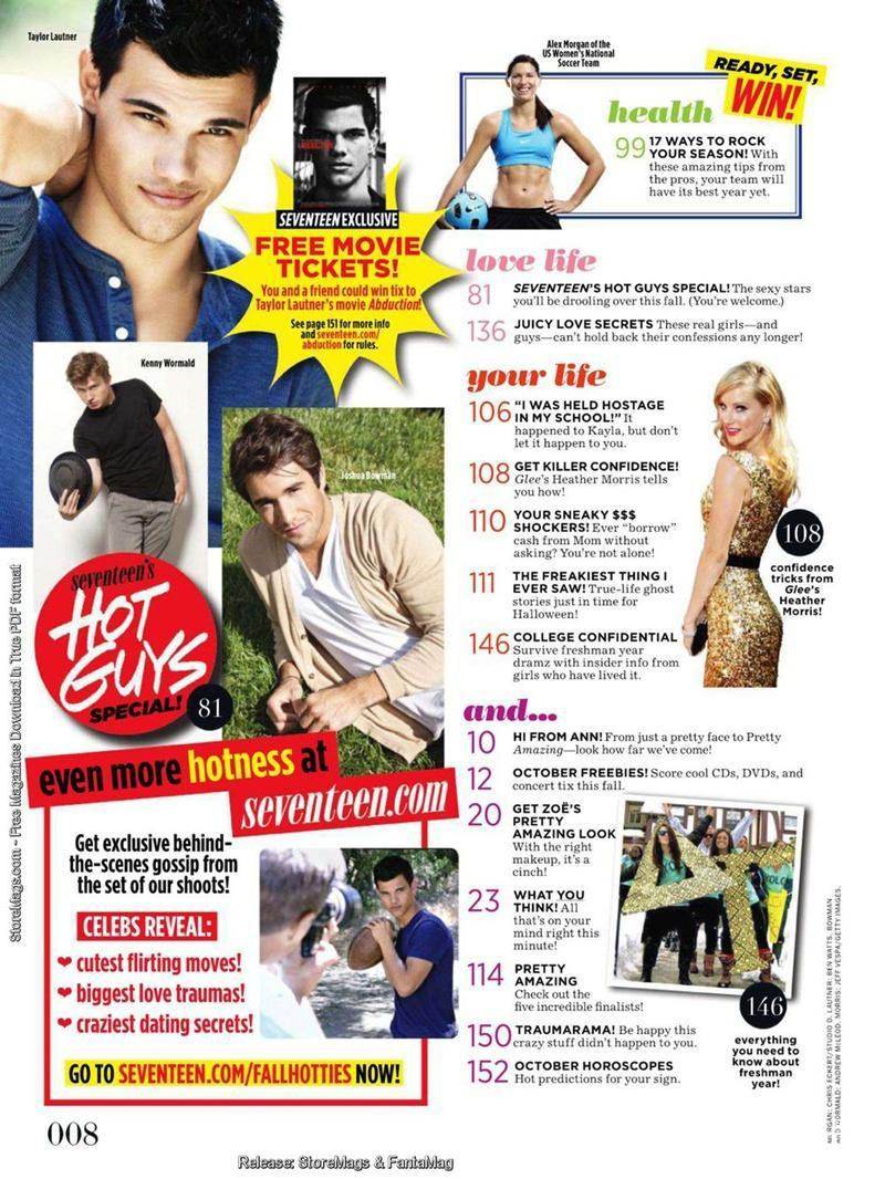 Taylor Lautner @ Seventeen US October 2011