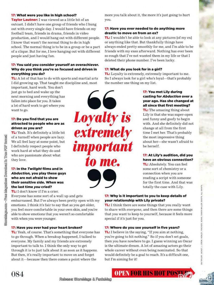 Taylor Lautner @ Seventeen US October 2011