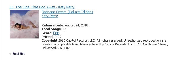 ซิงเกิ้ล ที่ 6 ของ Katy Perry คือ...