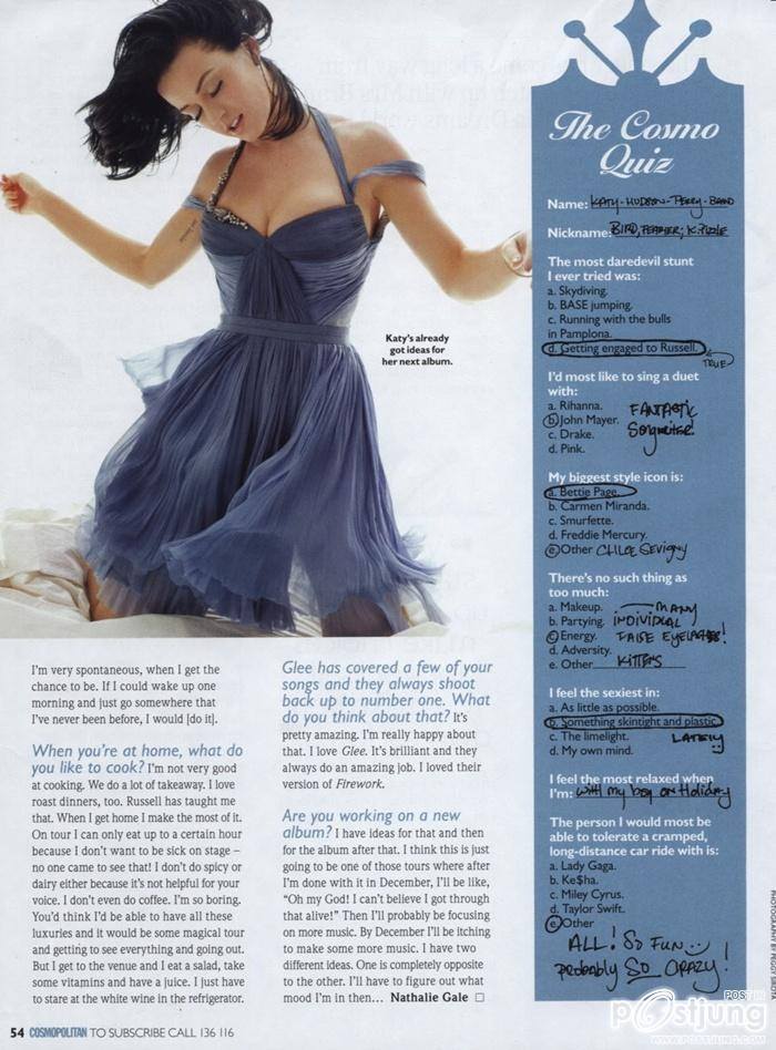 Katy Perry @ Cosmopolitan Australia October 2011
