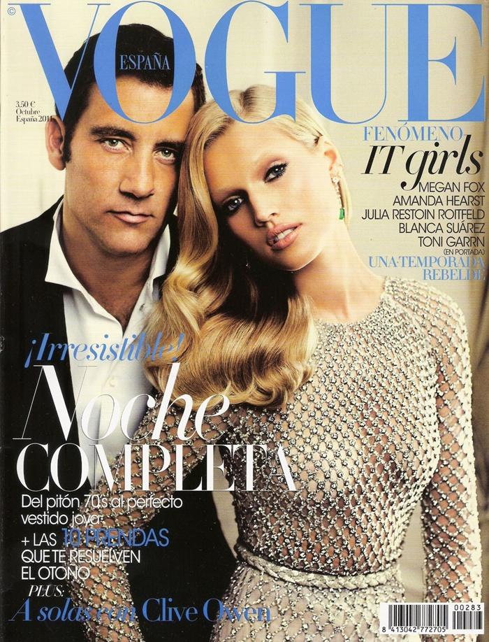 Clive Owen & Toni Garrn @ Vogue Spain October 2011