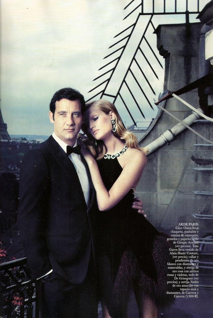 Clive Owen & Toni Garrn @ Vogue Spain October 2011