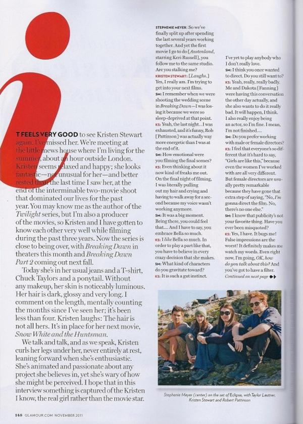 Kristen Stewart @ Glamour US November 2011
