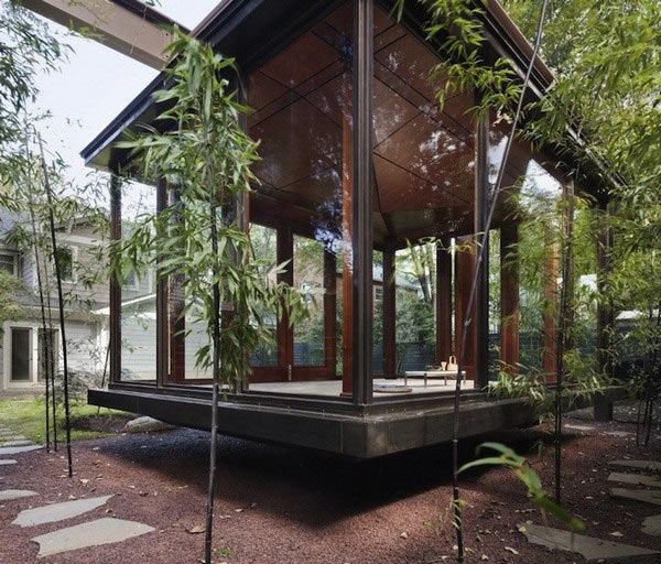 ห้องชงชาMeditation House Plans: "Floating" Glass Home