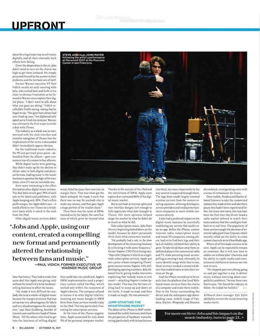 Steve Jobs @ Billboard Magazine October 2011