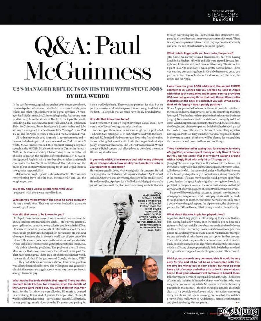Steve Jobs @ Billboard Magazine October 2011