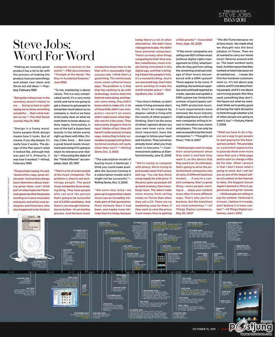 Steve Jobs @ Billboard Magazine October 2011