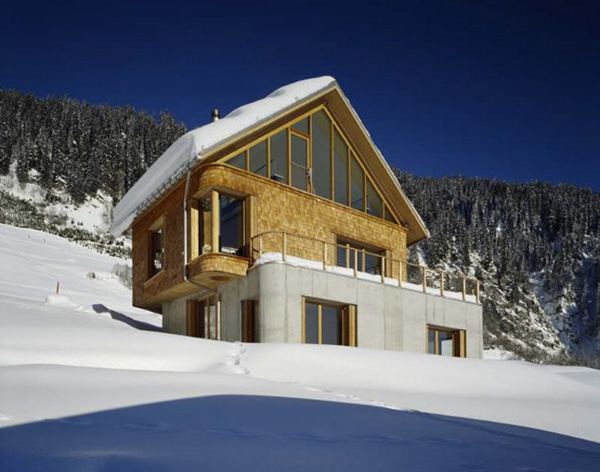 เห็นครั้งแรกนึกว่าบ้านขนมปังMountain Cabin Design – Concrete and Wood Architecture