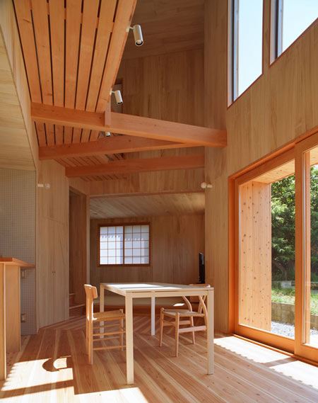 House with Wood Exteriors and Interiors in Japan
