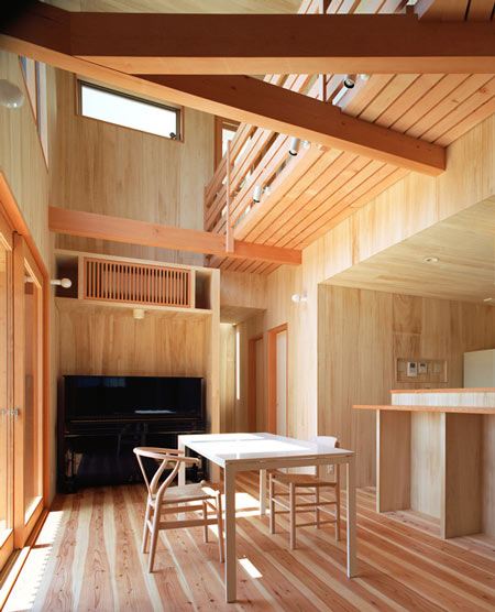 House with Wood Exteriors and Interiors in Japan
