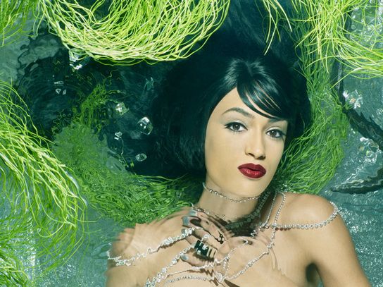 ไฮแฟชั่น บิวตี้ช็อทใต้ผิวน้ำกับ เครื่องเพชร และสัตว์ทะเล