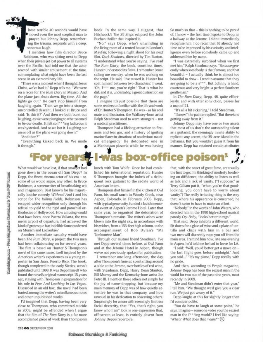 Johnny Depp @ GQ UK December 2011