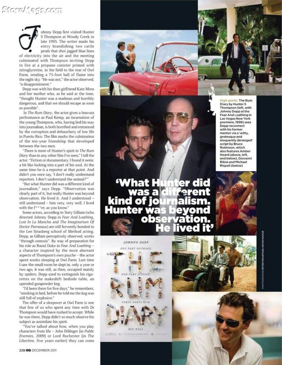 Johnny Depp @ GQ UK December 2011