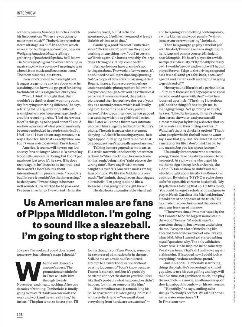 Justin Timberlake @ Esquire UK December 2011