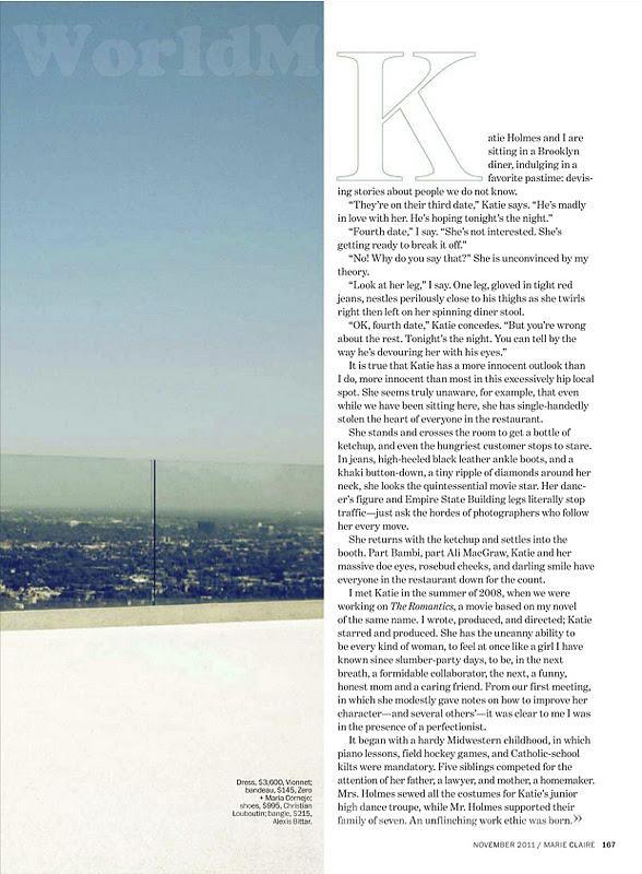 Katie Holmes @ Marie Claire US November 2011