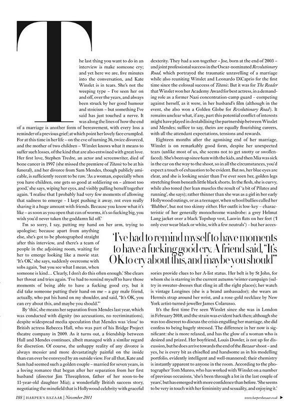 Kate Winslet @ Harper's Bazaar UK November 2011
