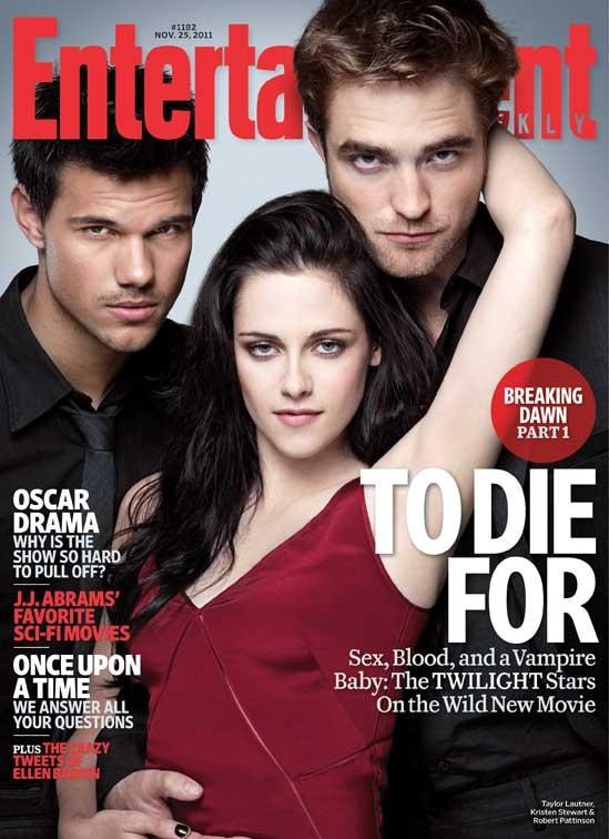 Robert Pattinson,Kristen Stewart & Taylor Lautner of Breaking Dawn on Cover of EW!
