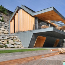 Progressive Architecture - Timber and Stone Two-homes-in-one Design