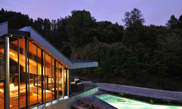 Progressive Architecture - Timber and Stone Two-homes-in-one Design