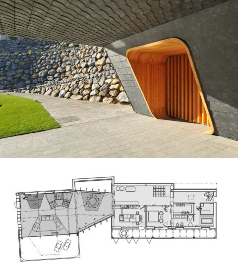 Progressive Architecture - Timber and Stone Two-homes-in-one Design