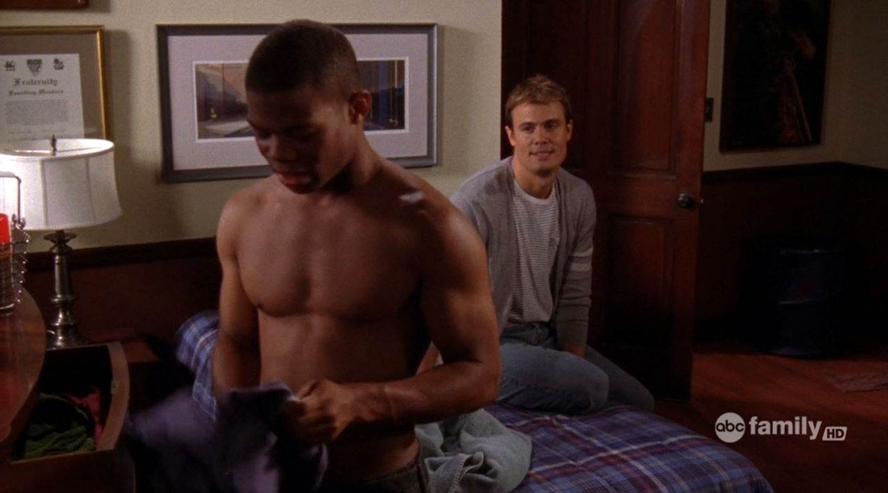 Paul James & Gregory Michael Shirtless in "Greek" Premiere