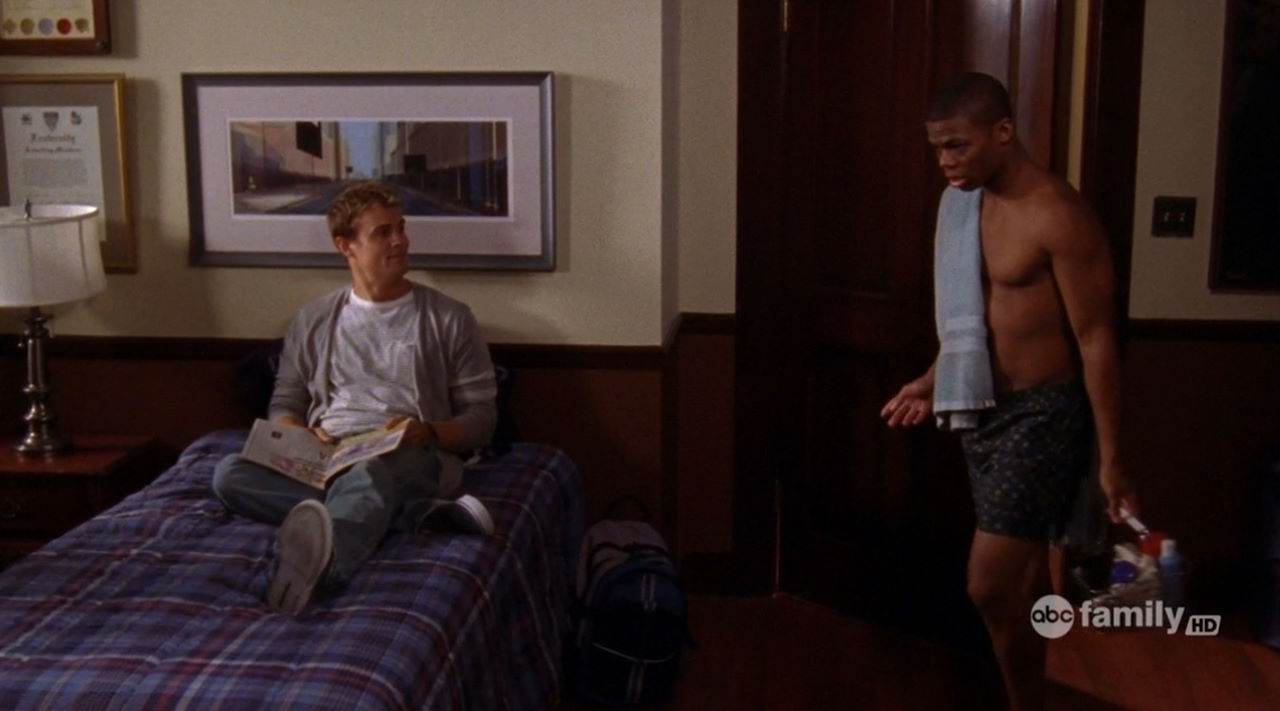 Paul James & Gregory Michael Shirtless in "Greek" Premiere