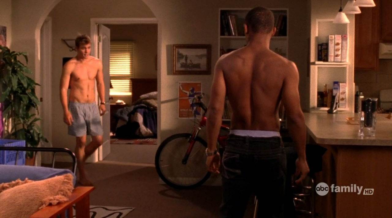 Paul James & Gregory Michael Shirtless in "Greek" Premiere