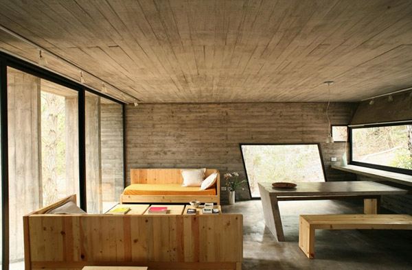 Amazing Concrete House Plan for a Rustic Forest Home in Argentina