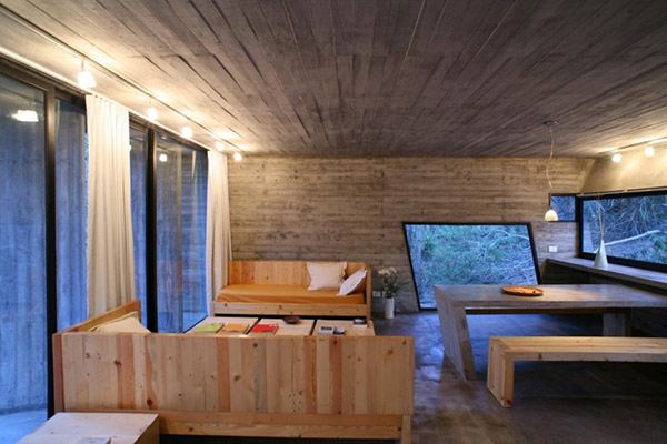 Amazing Concrete House Plan for a Rustic Forest Home in Argentina