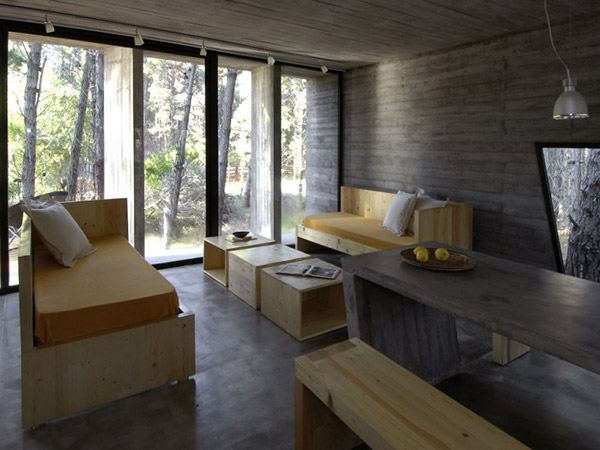 Amazing Concrete House Plan for a Rustic Forest Home in Argentina
