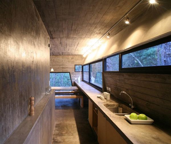 Amazing Concrete House Plan for a Rustic Forest Home in Argentina