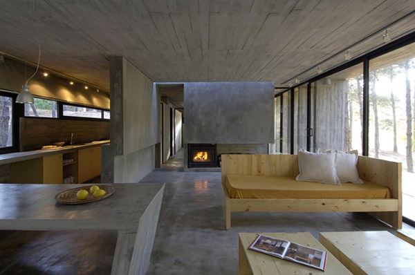 Amazing Concrete House Plan for a Rustic Forest Home in Argentina