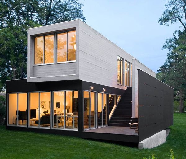 Riverfront Home Plan with a Modern Lofty Interior