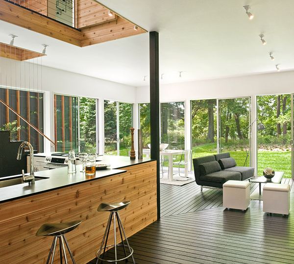 Riverfront Home Plan with a Modern Lofty Interior