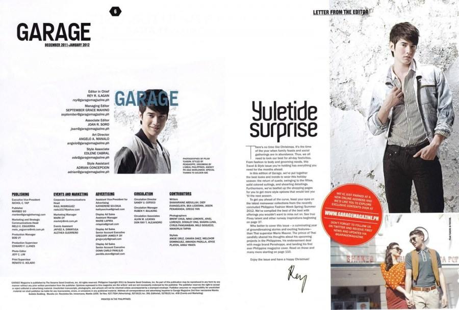 มาริโอ้ @ GARAGE Magazine (Philippines) Dec/Jan 2012