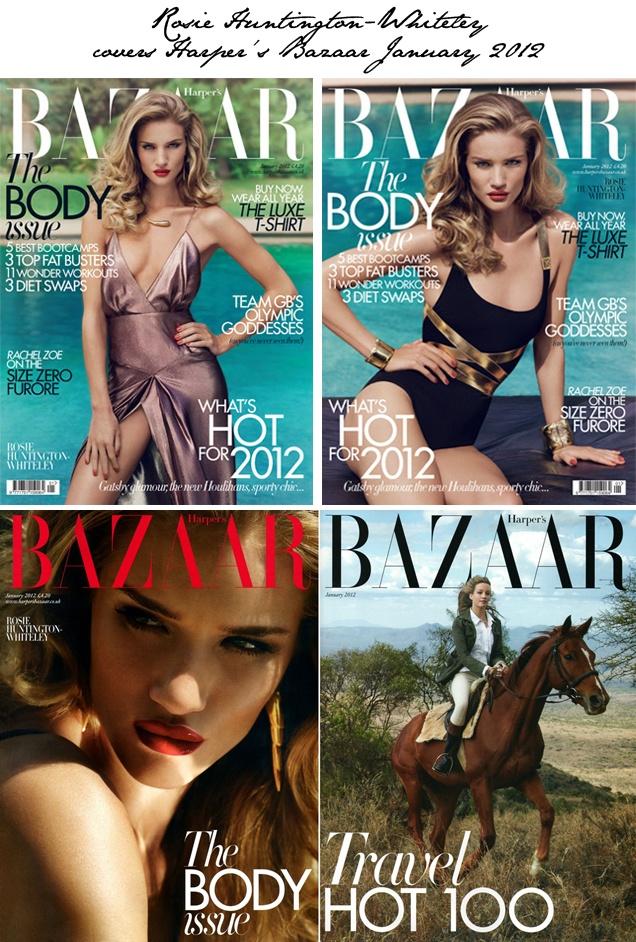 Rosie Hungtington-Whiteley @  Harper's Bazaar UK January 2012