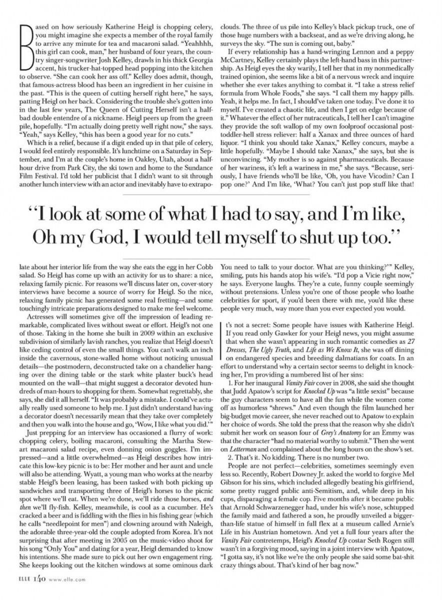 Katherine Heigl @  Elle US January 2012