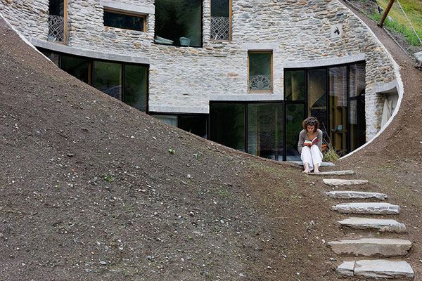 Underground Home Designs - Swiss Mountain House Rocks!