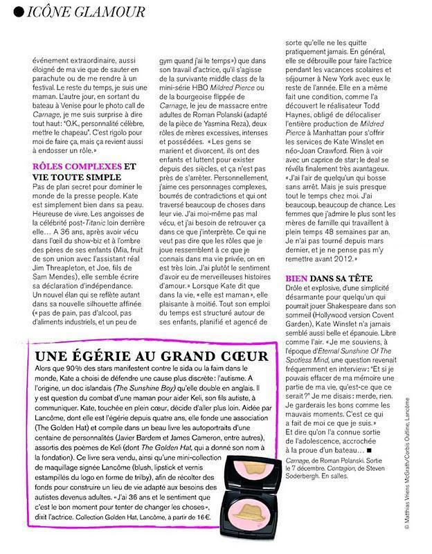 Kate Winslet @ Glamour France January 2012