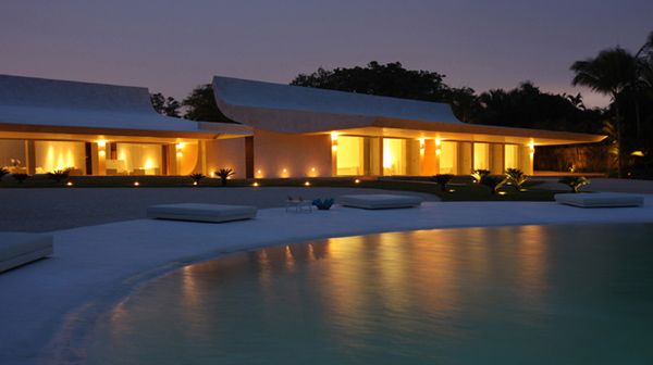 Caribbean House Design - Curved Roof Beachfront Home