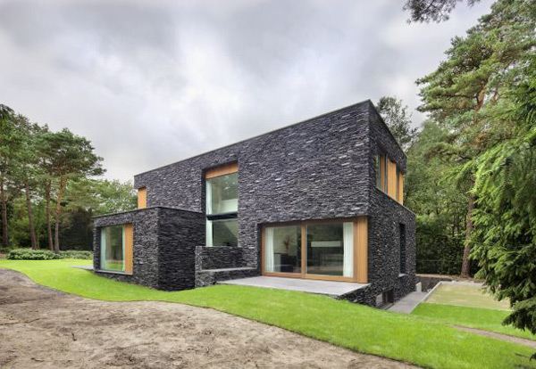 Stone House Siding Blends Beautifully with Nature, in the Netherlands
