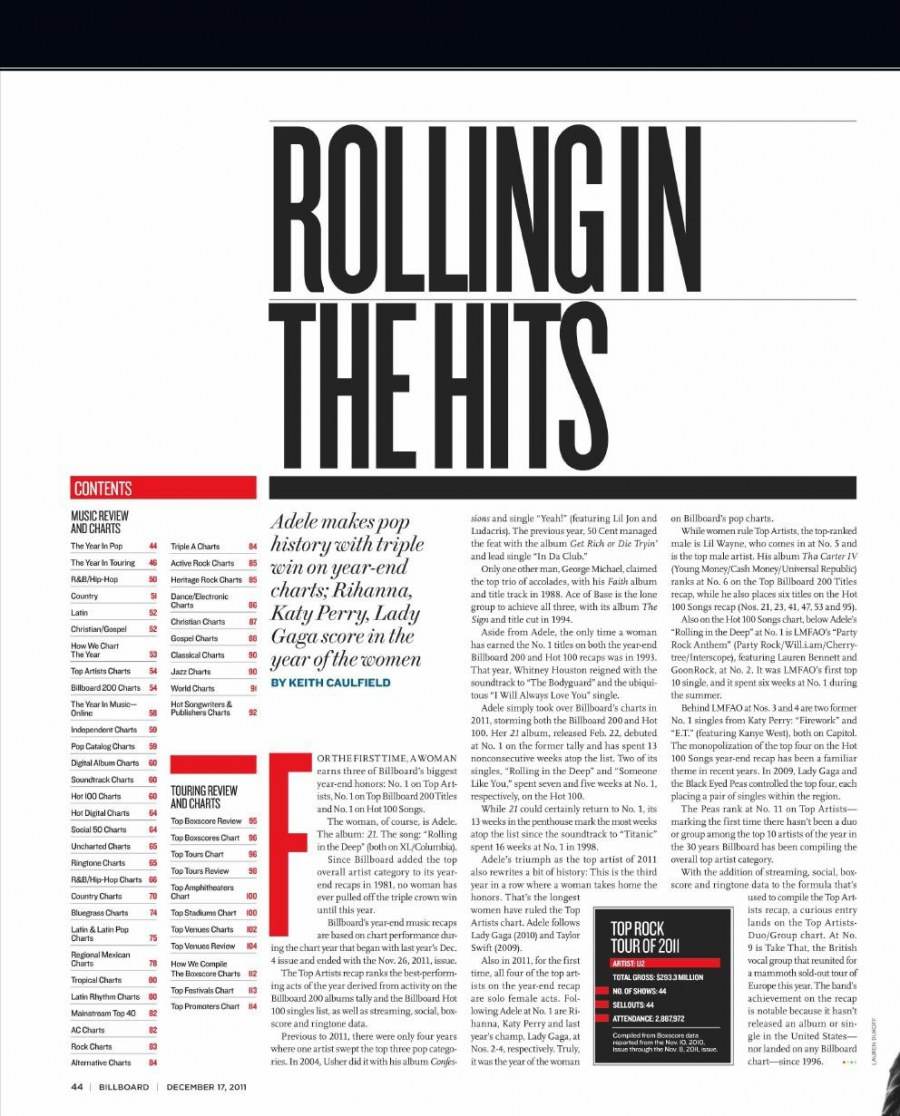 Adele @ Billboard Magazine December,17 2011