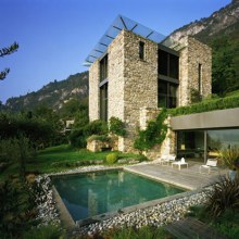 Italian Stone House with rustic appeal on Lake Como, by architect Arturo Montanelli