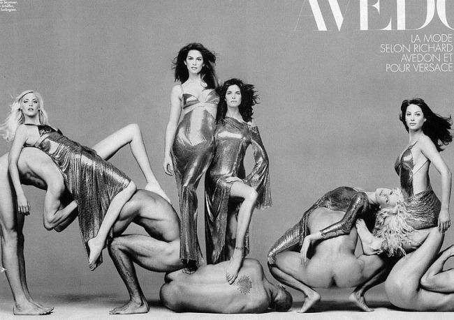 WE ♥ VERSACE: CLAUDIA SCHIFFER & CINDY CRAWFORD FOR VERSACE FALL 1994 BY PHOTOGRAPHER RICHARD AVEDON