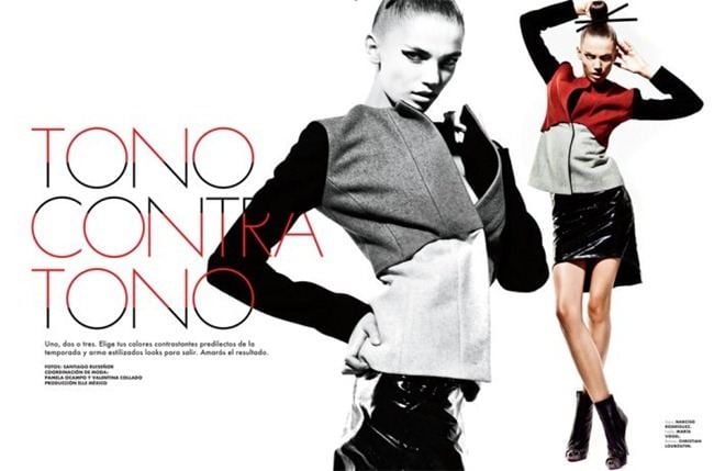 ELLE MEXICO: DANIELA MIRZAC IN "TONO CONTRA TONO" BY PHOTOGRAPHER SANTIAGO RUISENOR