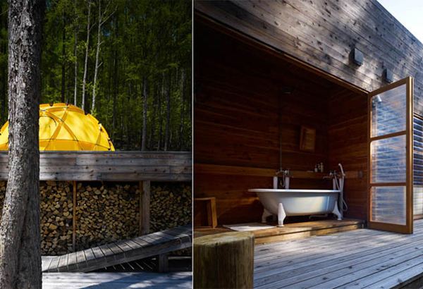 Mountain Cottage Design of Wood and ... Tents