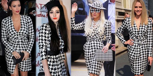 ดาราฮอลลีวู้ด กับชุดเดรส Salvatore Ferragamo houndstooth หลากหลายสไตล์