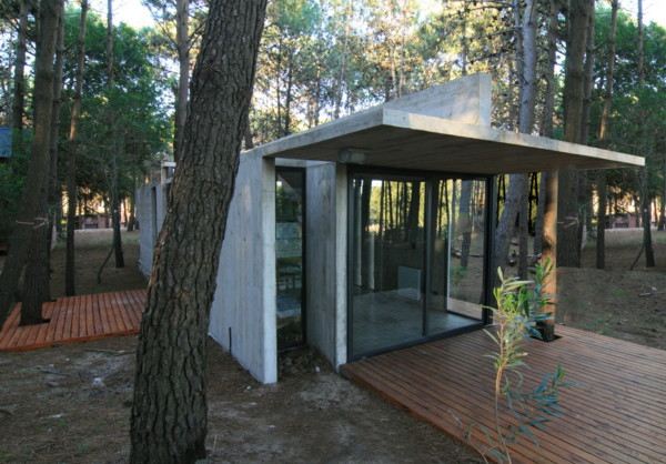 Vacation House Design - rustic concrete cottage built for minimal maintenance