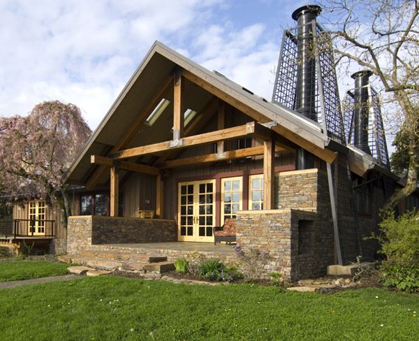 Stone Exterior House with Natural Wood Interiors Appeals to the Nature-Lover